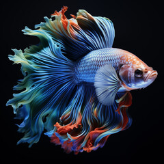 Fototapeta premium Beautiful betta fish on a blank background