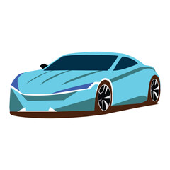 Modern city car, blue sports car vector
