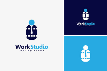 Workman logo, people work logo, worker icon design vector, business logo design template