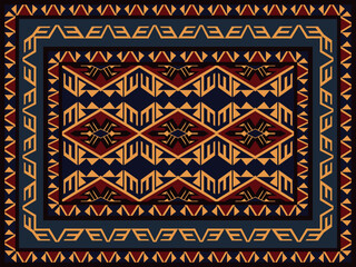Fototapeta premium Carpet pattern Persian. Geometric ethnic oriental seamless pattern traditional Design for background. african pattern. rug , tile , wallpaper , Vector illustration. American