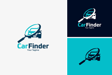 Car finder service logo, car inspection logo design vector template