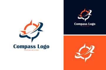 Abstract compass compass logo design vector template