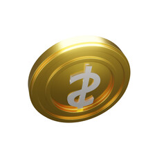 Glossy Gold 3d Coins . Set PNG. White dollar. Transparent background