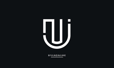 NJ or JN Alphabet letters logo monogram