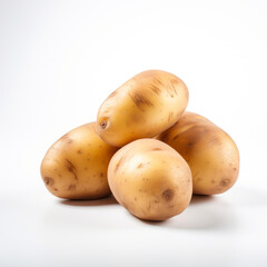 potatoes on white background