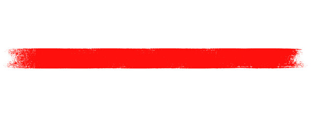 Red paint brush line isolated on white. Bright red color brush stroke swipe sample on transparent background - obrazy, fototapety, plakaty