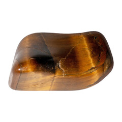Natural tiger eye stone isolated on transparent background. Chakra gemstones, energy and healing...