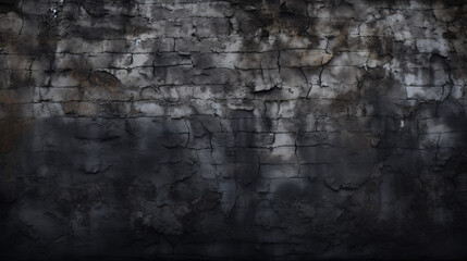 Fototapeta premium Engage with the gritty allure of a dark grunge textured wall in this compelling closeup.