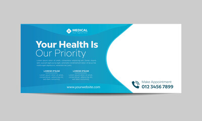 Medical health care Facebook thumbnail design or web banner for medical services