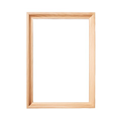 Minimalist modern light wood picture frame without background