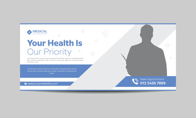 Medical health care Facebook thumbnail design or web banner for medical services