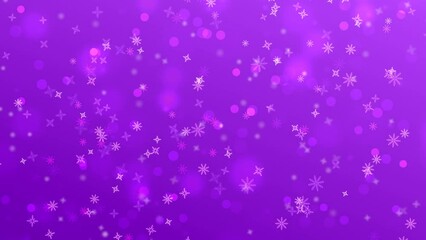 Christmas theme snow flake animation on purple background. Christmas and winter holidays season abstract. - Powered by Adobe