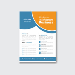 Professional modern style business flyer   design template. marketing, business proposal, promotion, advertise, publication, cover page.