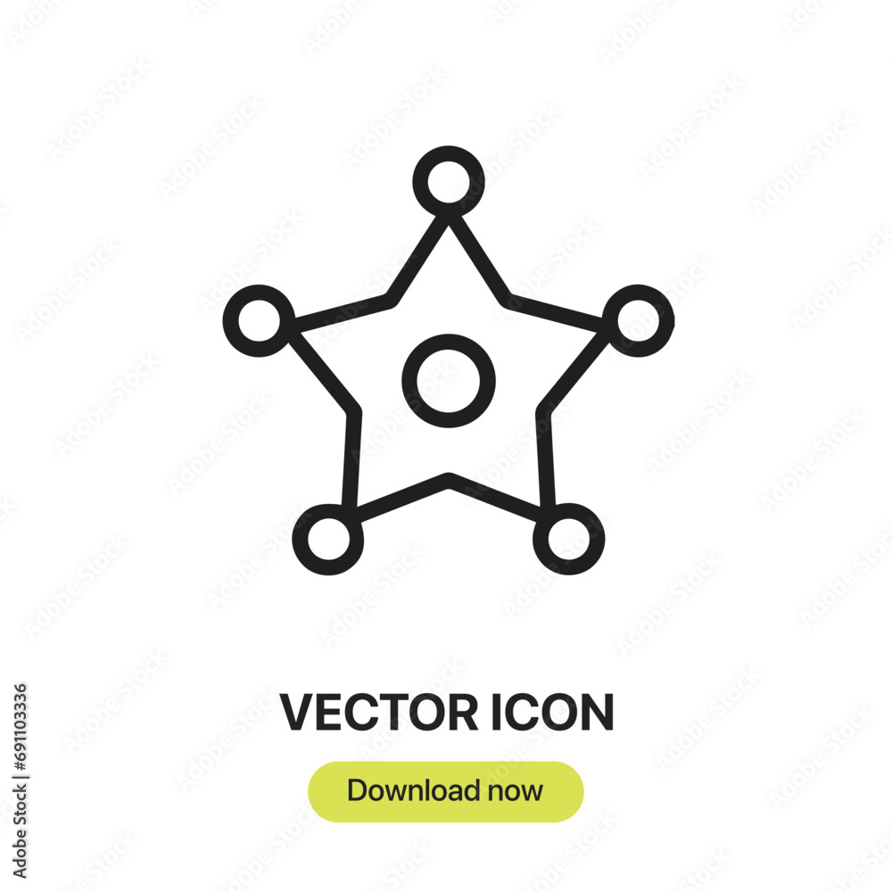Leinwandbilder sheriff icon vector. linear-style sign for mobile concept and web design. sheriff symbol illustratio