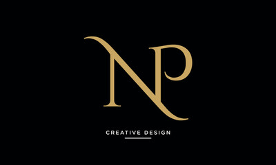 NP or PN Alphabet letters icon logo - obrazy, fototapety, plakaty