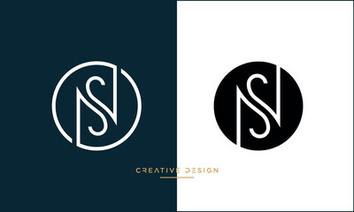 NS or SN Alphabet letters logo monogram