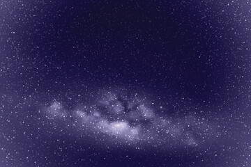 Obraz premium Night starry sky and Milky Way. Monochrome cold blue space background