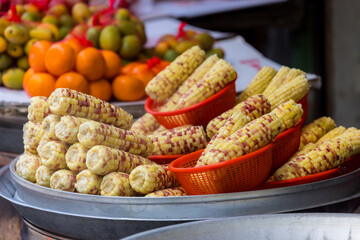 Sweet corn sell in the street market