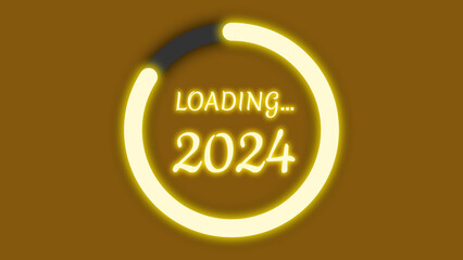 2024 is near concept illustration with bright golden light. new year welcome and celebration concept.