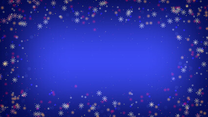snow flake frame image for Christmas and winter holidays. beautiful cold weather background.
