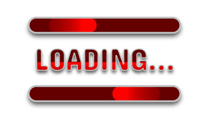 loading sign in red colour. uploading and downloading internet concept.