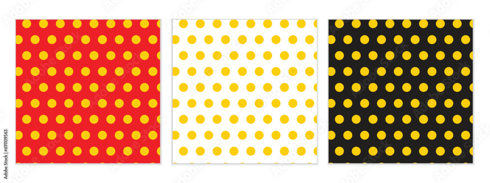 Poster abstract seamless set of yellow dot pattern art perfect for banner poster.