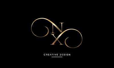 NX or XN Alphabet letters abstract logo