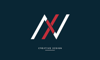 NX or XN Alphabet letters abstract logo