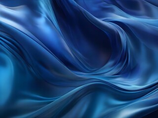 Obraz premium Abstract background of smooth flowing silk with soft wave of blue and black colors