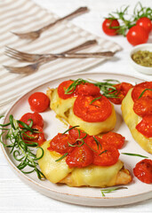 Pesto Tomato Cheese Chicken Breast, top view