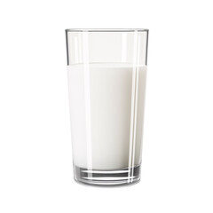 A realistic glass of milk full of nutrition isolated on a white background