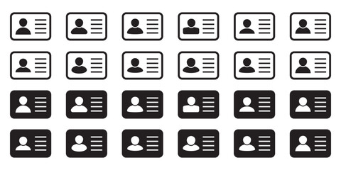ID Card icon. Employee clerk card, driver license, Identification card, staff identification card symbol. Design for website and mobile app.