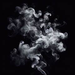 Fototapeta premium smoke fog fragments overlay isolated on black background 