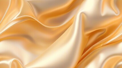 Light pale gold peach yellow white silk satin. Gold background. Silky shiny smooth soft fabric. Folds drapery. Luxury elegant beauty rich. Shine glitter. Wavy liquid fluid. Romantic. generative AI