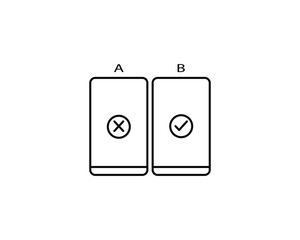 Ad testing compare icon vector symbol design illustration