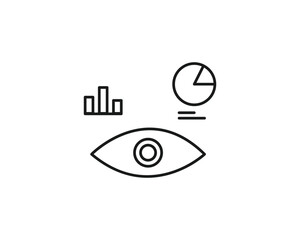 Analyse data icon vector symbol design illustration isolated.