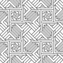 Vector seamless pattern. Modern stylish texture. Monochrome, linear abstract background.
