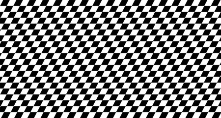 Black and white checker banner pattern, inclined race flag background, checkered flag, car racing sport, checkerboard, mosaic floor tile, grid with geometric square shape – vector - obrazy, fototapety, plakaty