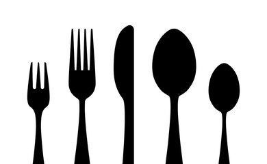 Fork, spoon and knife icons sign - vector