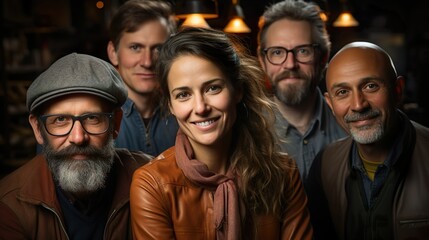 Obraz premium smiling together: a group photo of family, friends, and colleagues