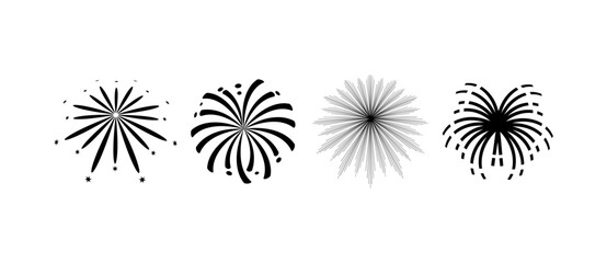 A set of vector logos Fireworks on a White background