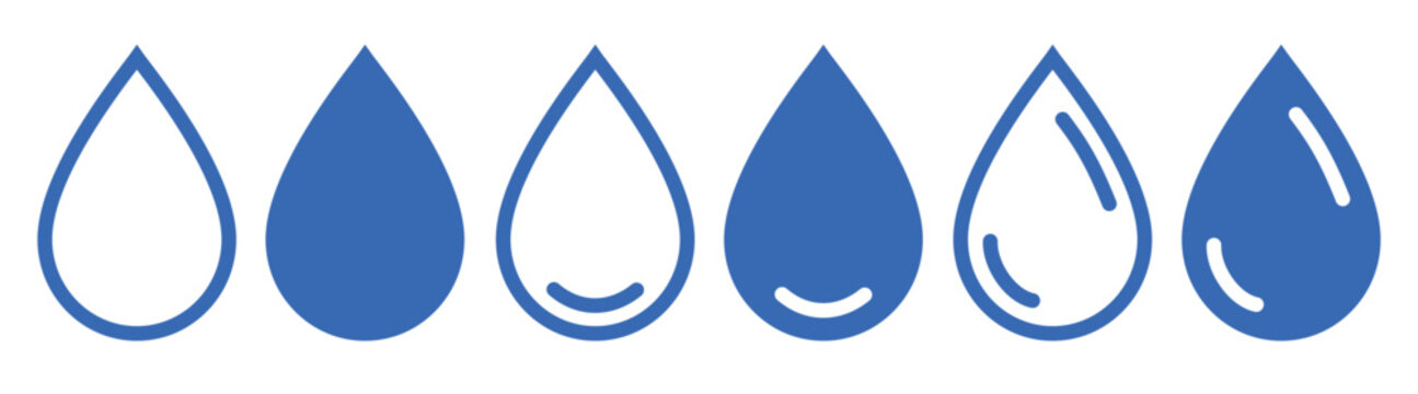 Water or oil drop set icons, water oil signs – vector for stock