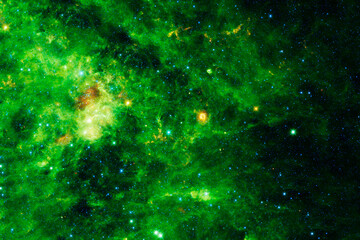 Fototapeta na wymiar Beautiful green galaxy. Elements of this image furnished by NASA