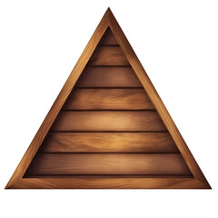 Triangular wooden signboard isolated on transparent background