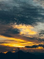 sunset in the mountains