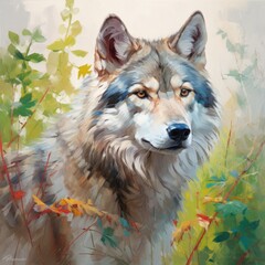 Wild wolf illustrations image