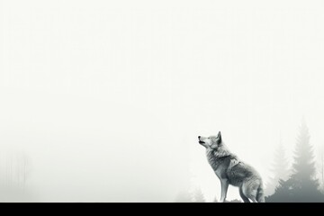 Wild wolf illustrations image - obrazy, fototapety, plakaty