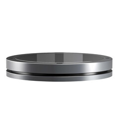 Round podium gray metal isolated on transparent background