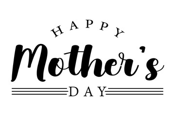 Happy Mother's Day hand drawn lettering vector illustration.