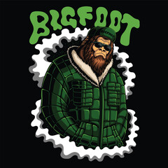 Bigfoot gangster character vector illustration for your company or brand